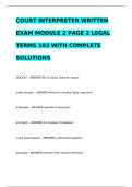 COURT INTERPRETER WRITTEN EXAM MODULE 2 PAGE 2 LEGAL TERMS 103 WITH COMPLETE SOLUTIONS