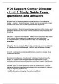 HDI Support Center Director - Unit 1 Study Guide Exam questions and answers