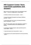 HDI Support Center Team Lead Exam questions and answers