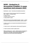 BOMI - Budgeting & Accounting (Chapter 1) exam questions and answers 2025