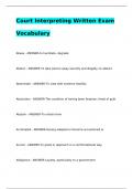 Court Interpreting Written Exam Vocabulary