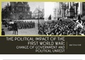 Effects of first world war on the government and post WW political impact