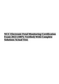 NCC Electronic Fetal Monitoring Certification Exam 2022 (100% Verified) With Complete Solutions Actual Test.