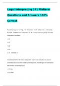 Legal Interpreting 241 Midterm Questions and Answers 100% Correct