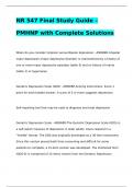 NR 547 Final Study Guide – PMHNP with Complete Solutions