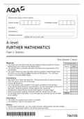 AQA A-level FURTHER MATHEMATICS Paper 3 Statistics 7367-3S-QP-FurtherMathematics-A-15Jun22