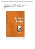 Test Bank For Pediatric Nursing An Introductory Text Edition 11 by Debra L. Price All Chapters Covered.