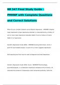 NR 547 Final Study Guide – PMHNP with Complete Questions and Correct Solutions