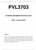 PVL3703 October November Portfolio 2024 