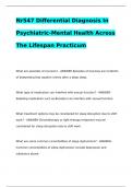 Nr547 Differential Diagnosis In Psychiatric-Mental Health Across The Lifespan Practicum