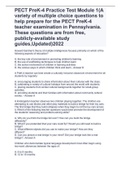 PECT PreK-4 Practice Test Module 1(A variety of multiple choice questions to help prepare for the PECT PreK-4 teacher examination in Pennsylvania. These questions are from free, publicly-available study guides,Updated)2022