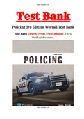 Policing 3rd Edition Worrall Test Bank