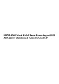 NRNP 6568 Comprehensive Week 4 Mid-Term Exam August 2022 All Correct Questions & Answers Grade A+.