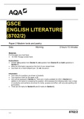 GCSE ENGLISH LITERATURE (8702/2)