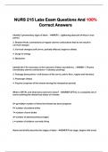 NURS 215 Labs Exam Questions And 100% Correct Answers