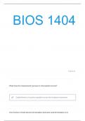 Bio 1404 exam 3 with complete solutions