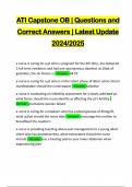 ATI Capstone OB | Questions and Correct Answers | Latest Update 2024/2025