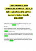 TRANSMISSION AND TRANSPORTATION OF THE DOD TEST | Questions and Correct Answers | Latest Update 2024/2025