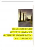 ENG2613 PORTFOLIO OCTOBER NOVEMBER (COMPLETE ANSWERS) 2024 - DUE 11 October 2024