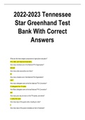 2022-2023 Tennessee Star Greenhand Test Bank