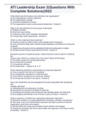 ATI Leadership Exam 2(Questions With Complete Solutions)2022