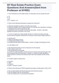 NY Real Estate Practice Exam Questions And Answers(Sent from Professor at NYREI)