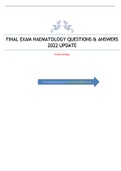 FINAL EXAM HAEMATOLOGY QUESTIONS & ANSWERS 2022 UPDATE