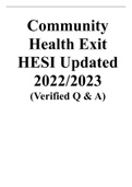 Community Health Exit HESI Updated 2022-2023 (Verified Q & A)