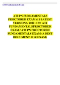 ATI PN FUNDAMENTALS  PROCTORED EXAM (11 LATEST  VERSIONS, 2021)