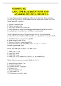 NURSING 412 AAPC CPB Exam QUESTIONS AND ANSWERS 2022/2023