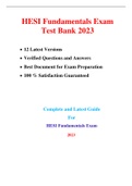 HESI RN Fundamentals Test Bank