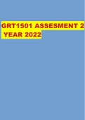 GRT1501 ASSESMENT 2 YEAR 2022