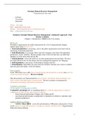 Preparation for the Strategic Human Resource Management exam. "Strategic Human Resource Management: a and "Communication in Organizations. Basic Skills and Conversation Models." by Henk T. Van der Molen and Yvonne H. Gramsbergen-Hoogland.