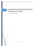 Fundamentals of Nursing, 9th Edition Potter Perry Test Bank All Chapters Covered