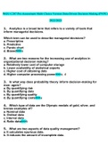 WGU C207 Pre-Assessmen Multi Choice Version Data-Driven Decision Making (PVPC).docx  Questions with 100% Correct Answers UPDATED 2022