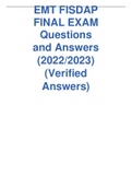 EMT FISDAP FINAL EXAM Questions and Answers