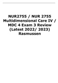 NUR 2755 Multidimensional Care IV Exam Exam 3 Review / NUR2755 MDC 4 Exam 3 Review (Latest 2022/ 2023) Rasmussen