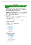 A-level Biology Ecosystems FULL Typed A/A* Summary Notes SHORT