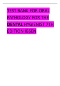 TEST BANK FOR ORAL PATHOLOGY FOR THE DENTAL HYGIENIST 7TH EDITION  2024 UPDATE