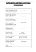 NURSING MISC APEA TEST BANK TABLE WITH ANSWERS