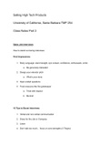 UCSB TMP 254 Selling High Tech Products: Class Notes Part 3