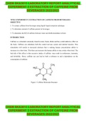 CHEM SKA3013 LABORATORY REPORT ANALYTICAL EXPERIMENT 2 EXTRACTION OF CAFFEINE FROM BEVERAGES 2022/2023
