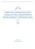 VIROLOGY EXTRACTED SPOT EXAM ACTUAL SCREENSHOTS WITH CORRECT ANSWERS 2022.