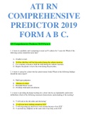 ATI RN COMPREHENSIVE PREDICTOR 2019 FORM A B C.