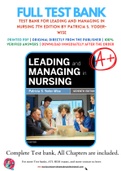 Test bank For Leading and Managing in Nursing 7th Edition by Patricia S. Yoder-Wise 9780323449137 1-31 Chapter Complete Guide.