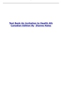 TEST BANK FOR An Invitation to Health 17th Edition by Dianne Hales All Chapters