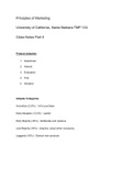 UCSB TMP 124 Principles of Marketing: Class Notes Part 4