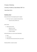 UCSB TMP 124 Principles of Marketing: Class Notes Part 5