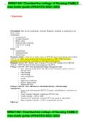  NR667/661 Chamberline college of Nursing FAMILY vise study guide UPDATED 2022 /2023