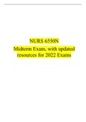 NURS 6550N  Midterm Exam, with updated resources for 2022 Exams